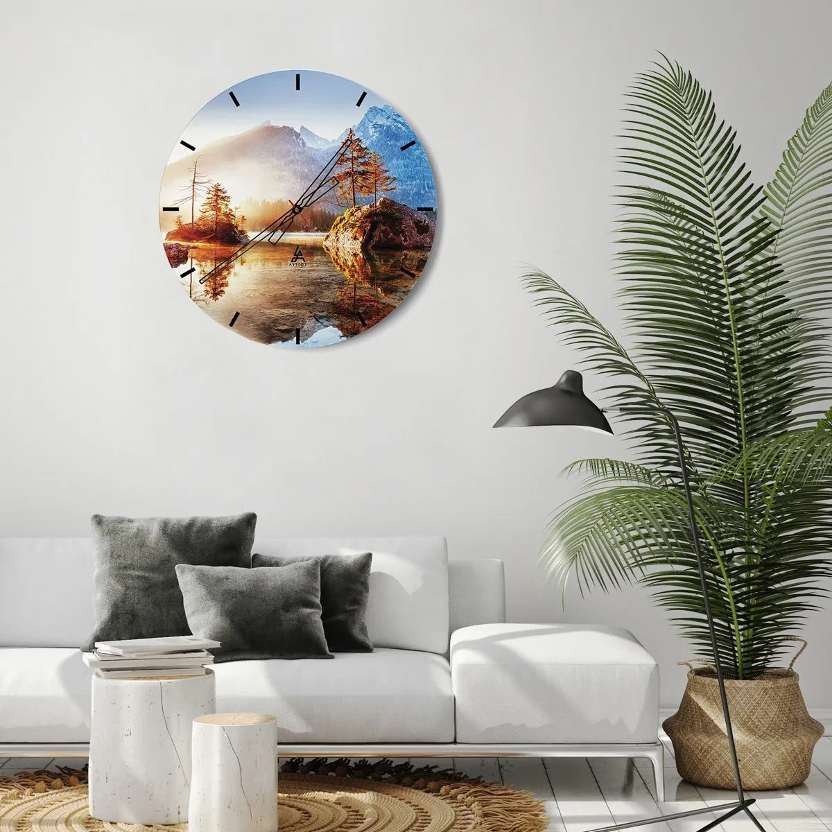 Reloj de pared - Reloj de vidrio - La naturaleza bajo la luz - 30x30 cm