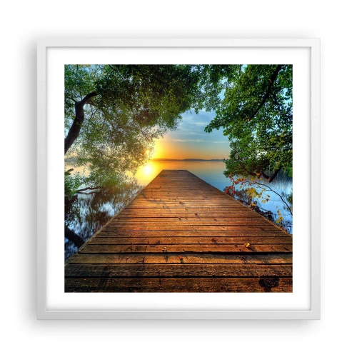 Póster en marco blanco - Tómate tu tiempo, siéntate - 50x50 cm