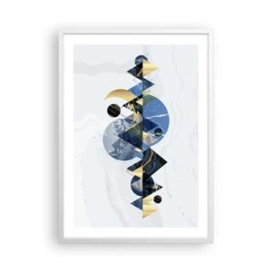 Póster en marco blanco - Paisaje geométrico - 50x70 cm