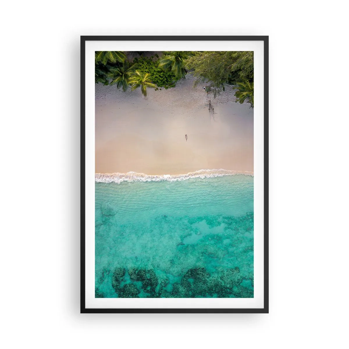 Póster en marco negro - Playa del paraíso - 61x91 cm