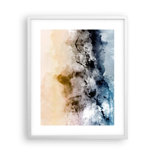 Póster en marco blanco - Hundido en una nube de niebla - 40x50 cm