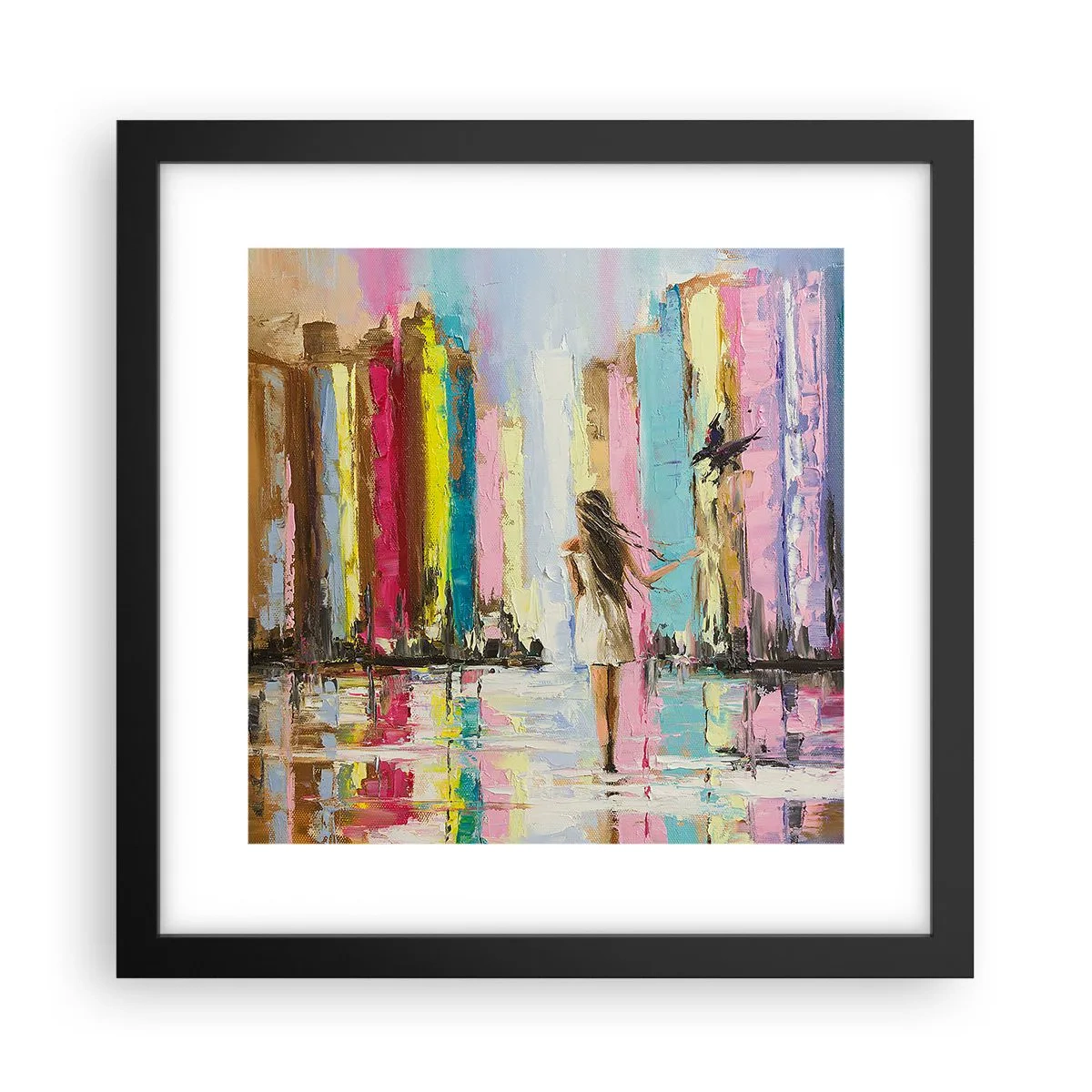 Póster en marco negro - Sígueme - 30x30 cm