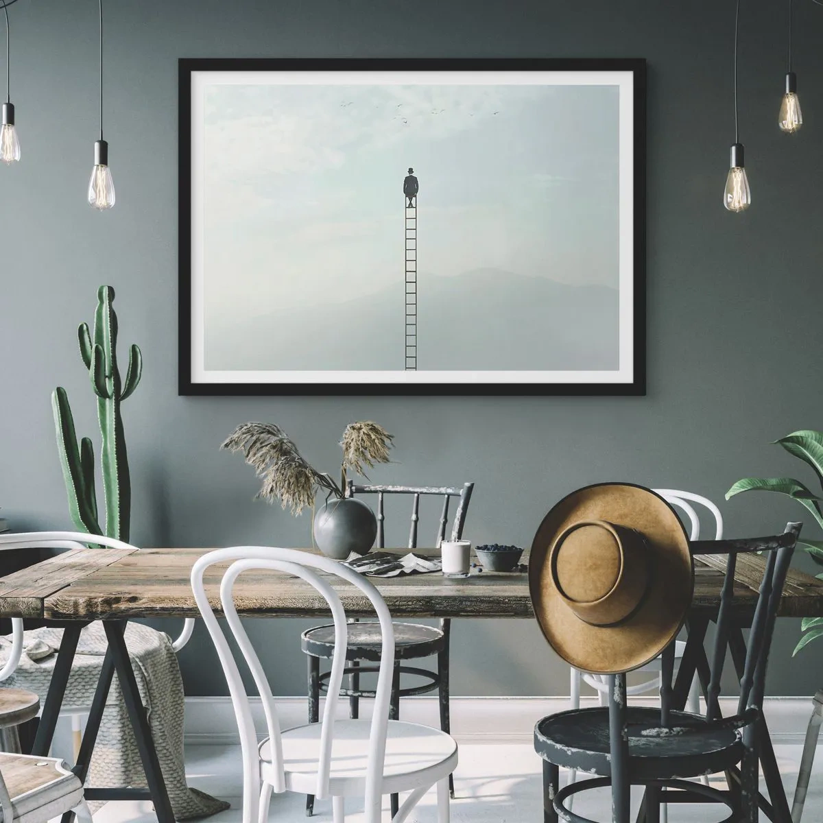 Póster en marco negro - Hacia lo más alto - 91x61 cm