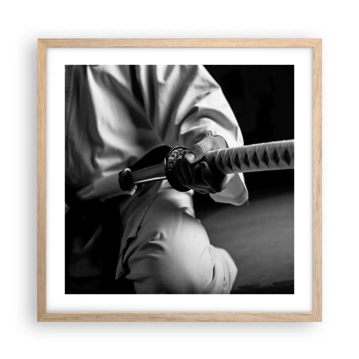 Póster en marco roble claro - Alma de guerrero - 50x50 cm