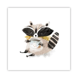 Póster - Mi amigo mapache - 40x40 cm
