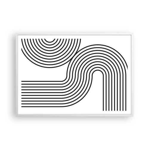 Póster en marco blanco - En una curva - 100x70 cm