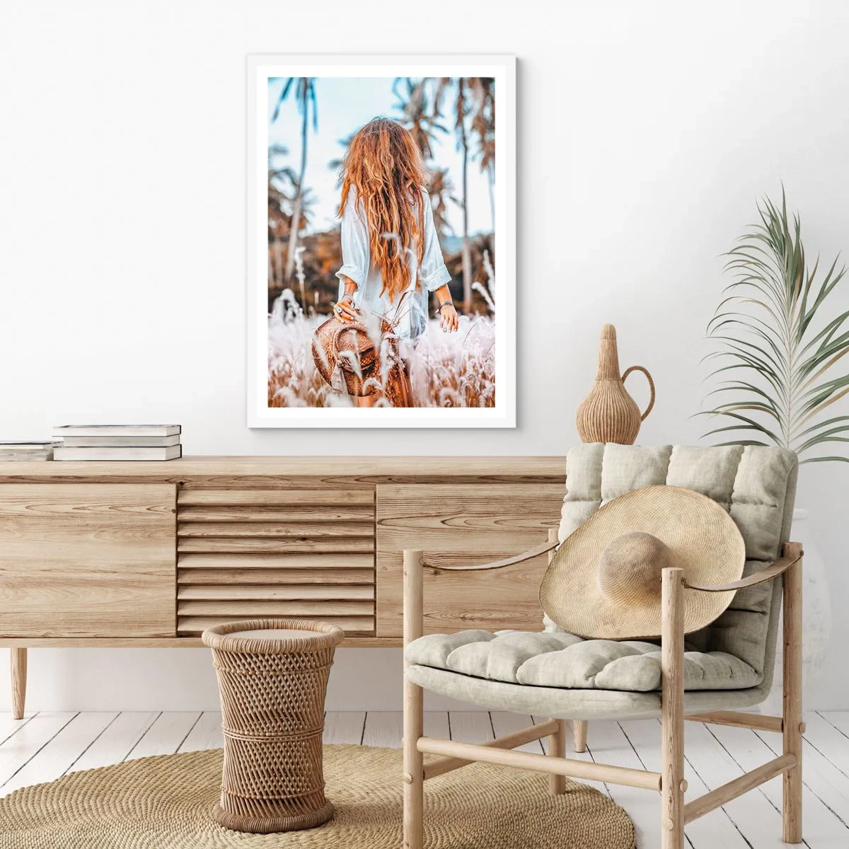 Póster en marco blanco - Nacida en el plumón de la Tierra - 40x50 cm