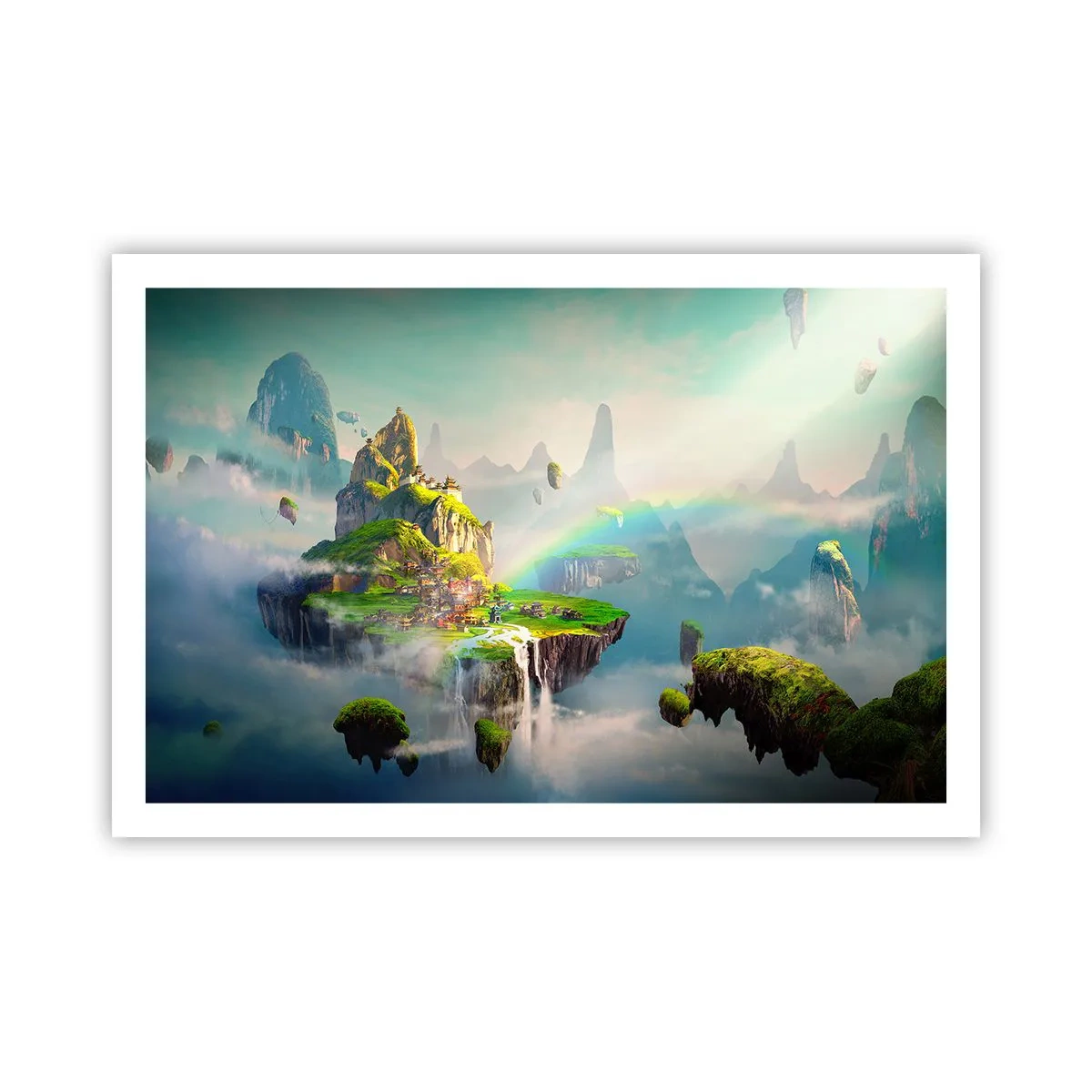 Póster - El medio de la nada - islas flotantes - 91x61 cm