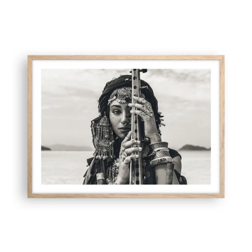 Póster en marco roble claro - La música propia de Oriente - 70x50 cm