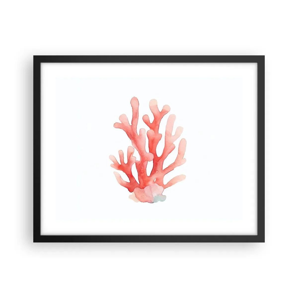 Póster en marco negro - La hermosura del color coral - 50x40 cm
