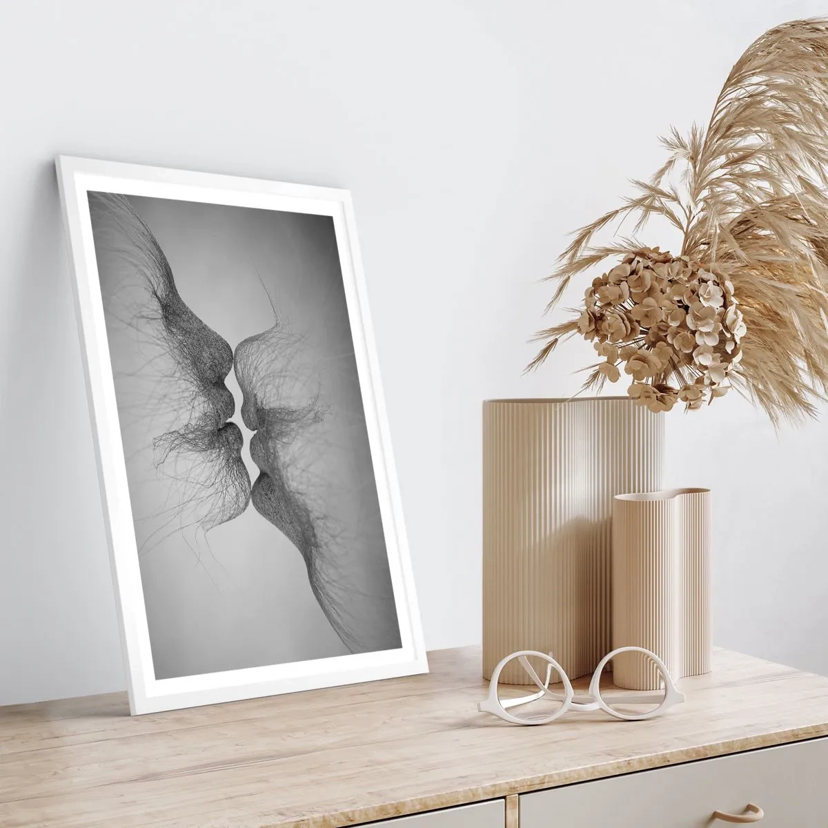 Póster en marco blanco - Beso del viento - 70x100 cm