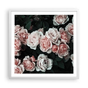Póster en marco blanco - Conjunto de rosas - 60x60 cm