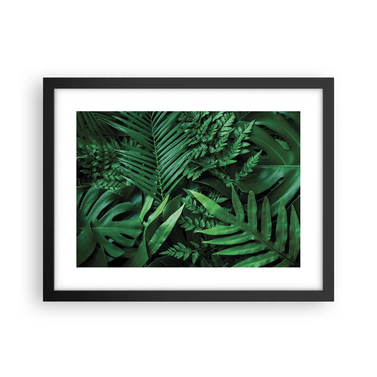 Póster en marco negro - Abrazo verde - 40x30 cm