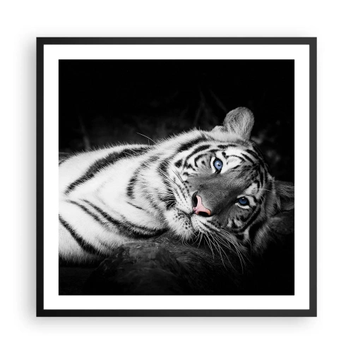 Póster en marco negro - Salvaje y tranquilo - 60x60 cm