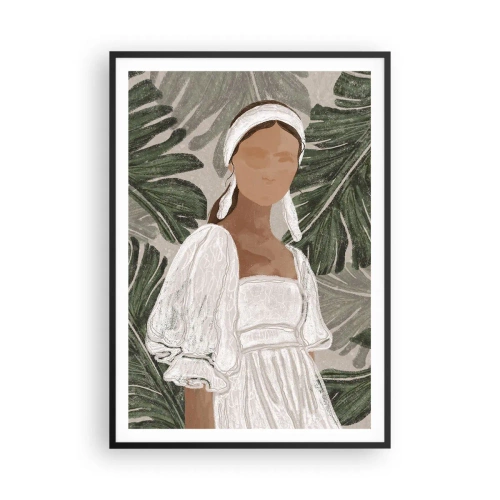 Póster en marco negro - Retrato exótico - 70x100 cm