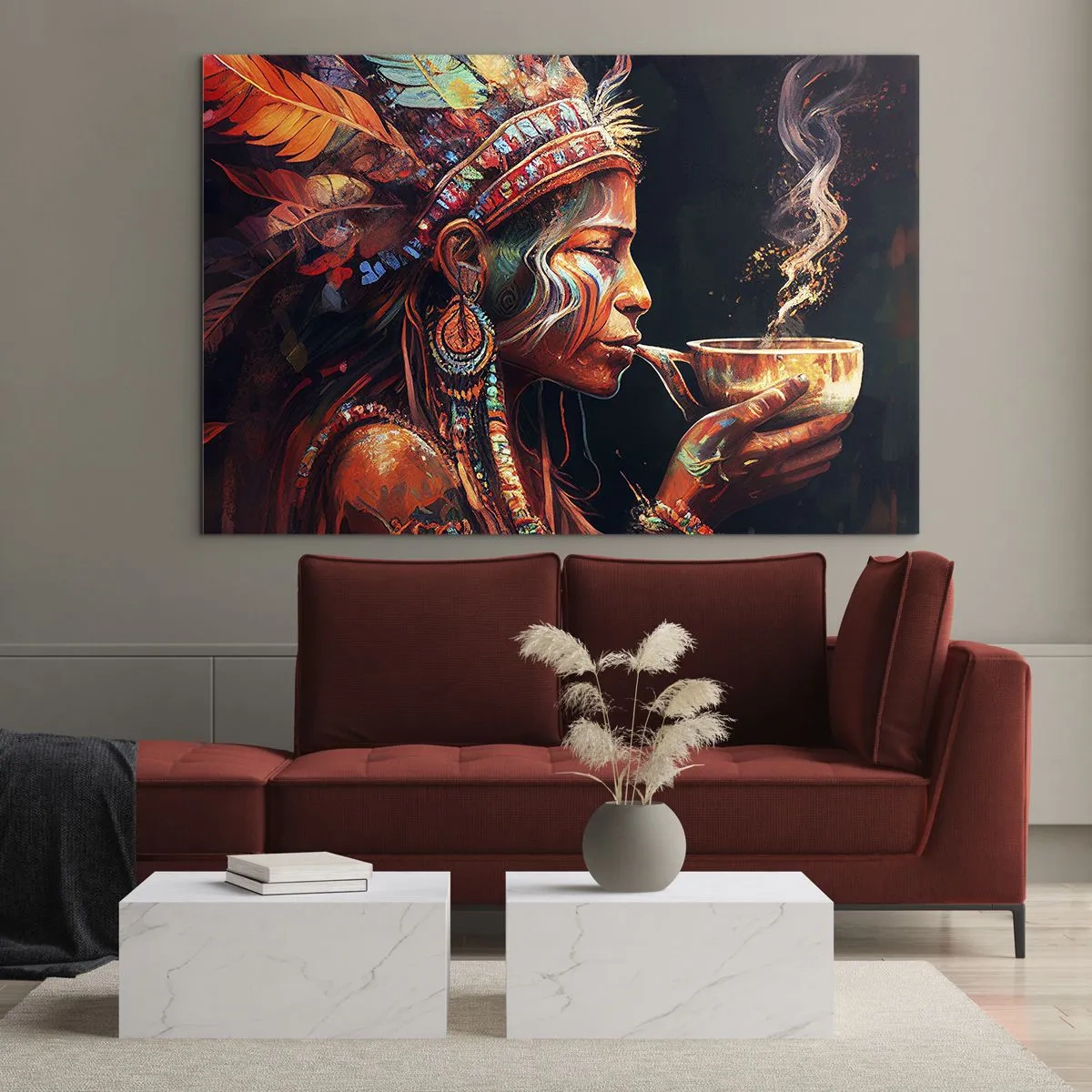 Cuadro sobre vidrio - Impresiones sobre Vidrio - Un ritual mágico - 70x50 cm