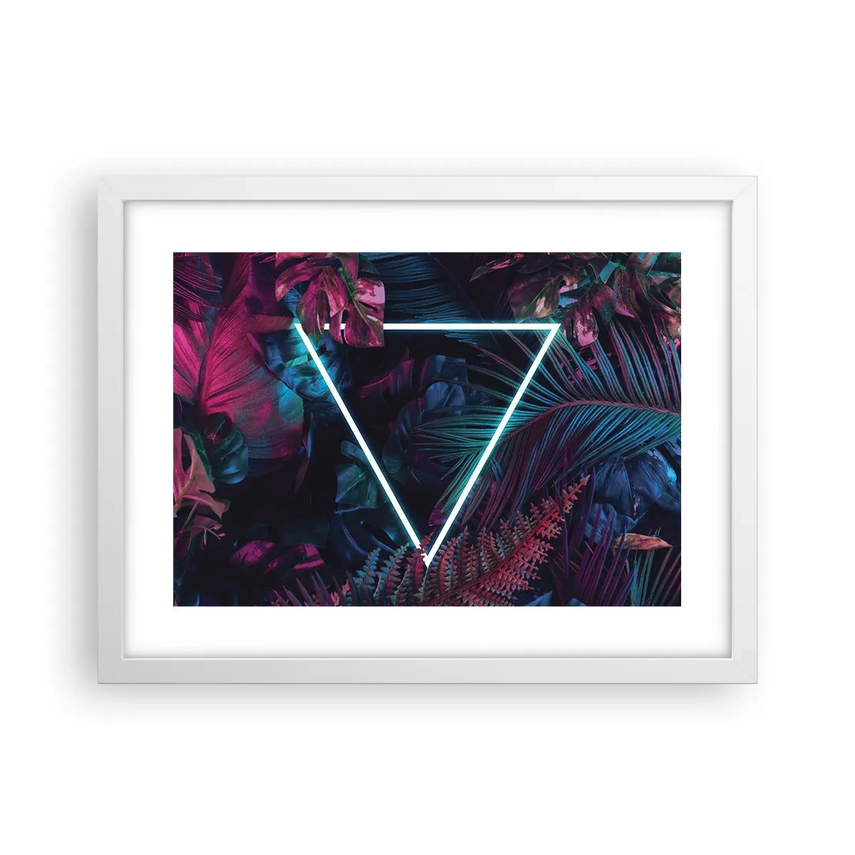Póster en marco blanco - Jardín fluorescente - 40x30 cm