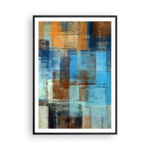Póster en marco negro - A través del velo azul - 70x100 cm