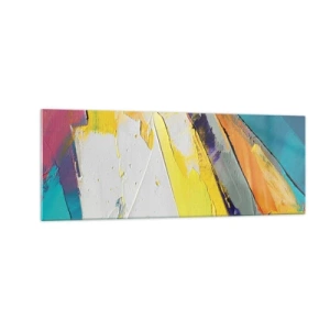 Cuadro sobre vidrio - Impresiones sobre Vidrio - Una composición abstracta en colores intensos. - 140x50cm - Anatomía de la luz - Decoración de pared moderna para salón y dormitorio ARTTOR