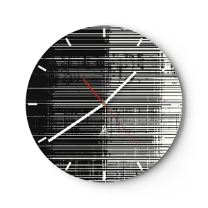 Reloj de pared - Reloj de vidrio - Ondas y vibraciones - 40x40 cm