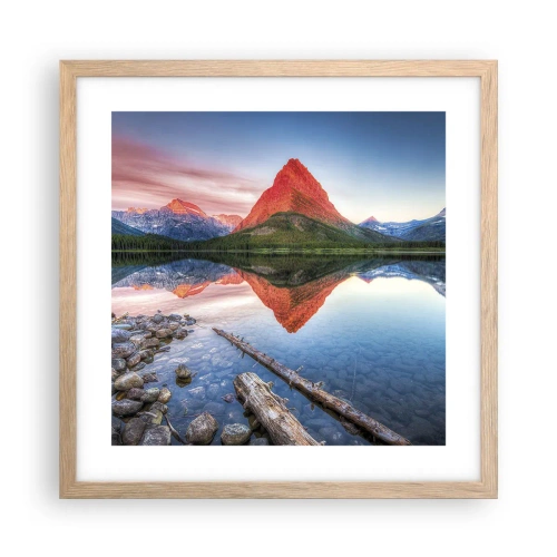 Póster en marco roble claro - Cálido y frío - 40x40 cm