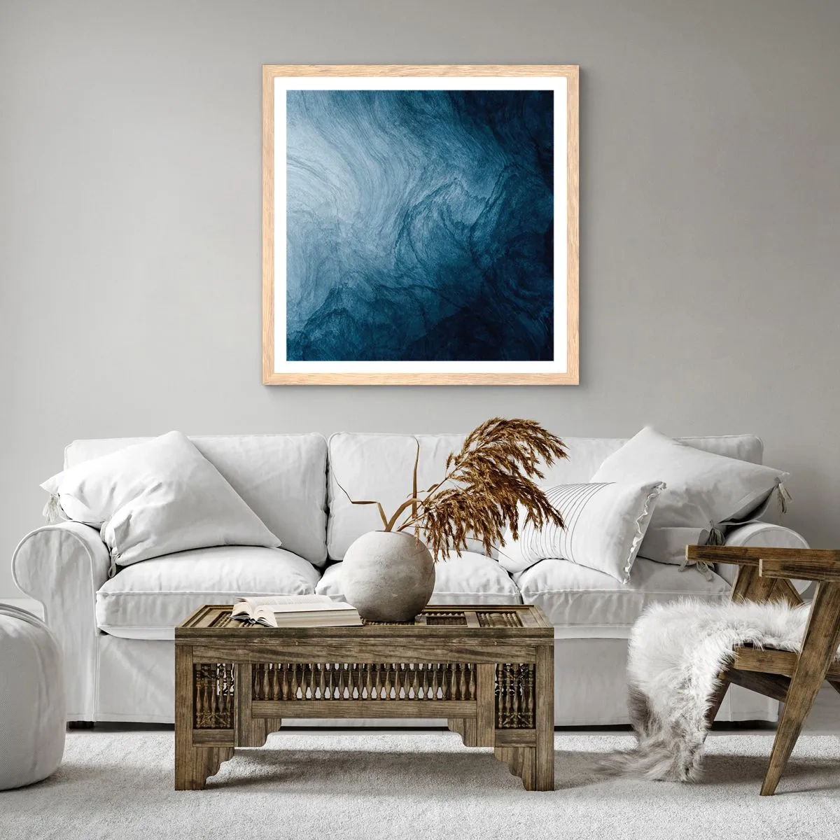 Póster en marco roble claro - En las profundidades - 50x50 cm