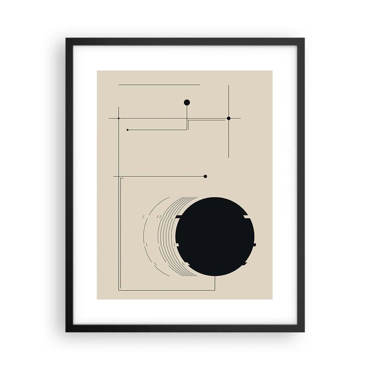 Póster en marco negro - Composición elástica y dinámica - 40x50 cm