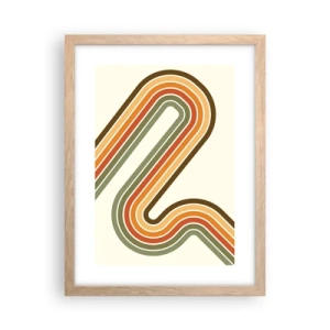 Póster en marco roble claro - Zigzagueando hasta su destino - 30x40 cm