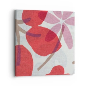 Cuadro sobre lienzo - Impresión de Imagen - Composición floral en rosa - 30x30 cm