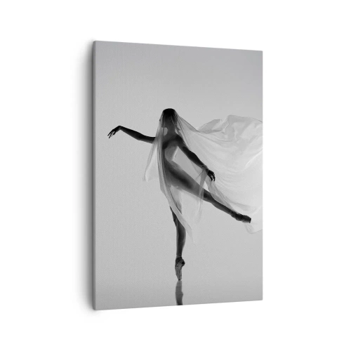 Cuadro sobre lienzo - Impresión de Imagen - Una bailarina en una pose etérea con tela fluida. - 50x70cm - Ligereza y gracia - Decoración de pared moderna para salón y dormitorio ARTTOR