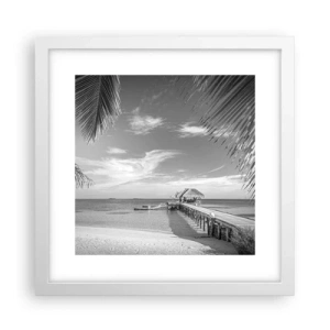 Póster en marco blanco - ¿Un recuerdo o un sueño? - 30x30 cm