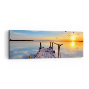 Cuadro sobre lienzo - Impresión de Imagen - Caminando hacia el sol - 90x30 cm