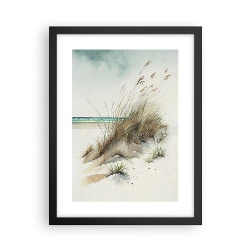 Póster en marco negro - Rodeada por arena - 30x40 cm