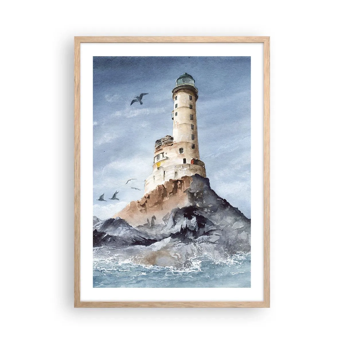 Póster en marco roble claro - Invencible - 50x70 cm