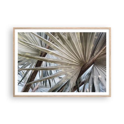 Póster en marco roble claro - Abanicos en el trópico - 100x70 cm