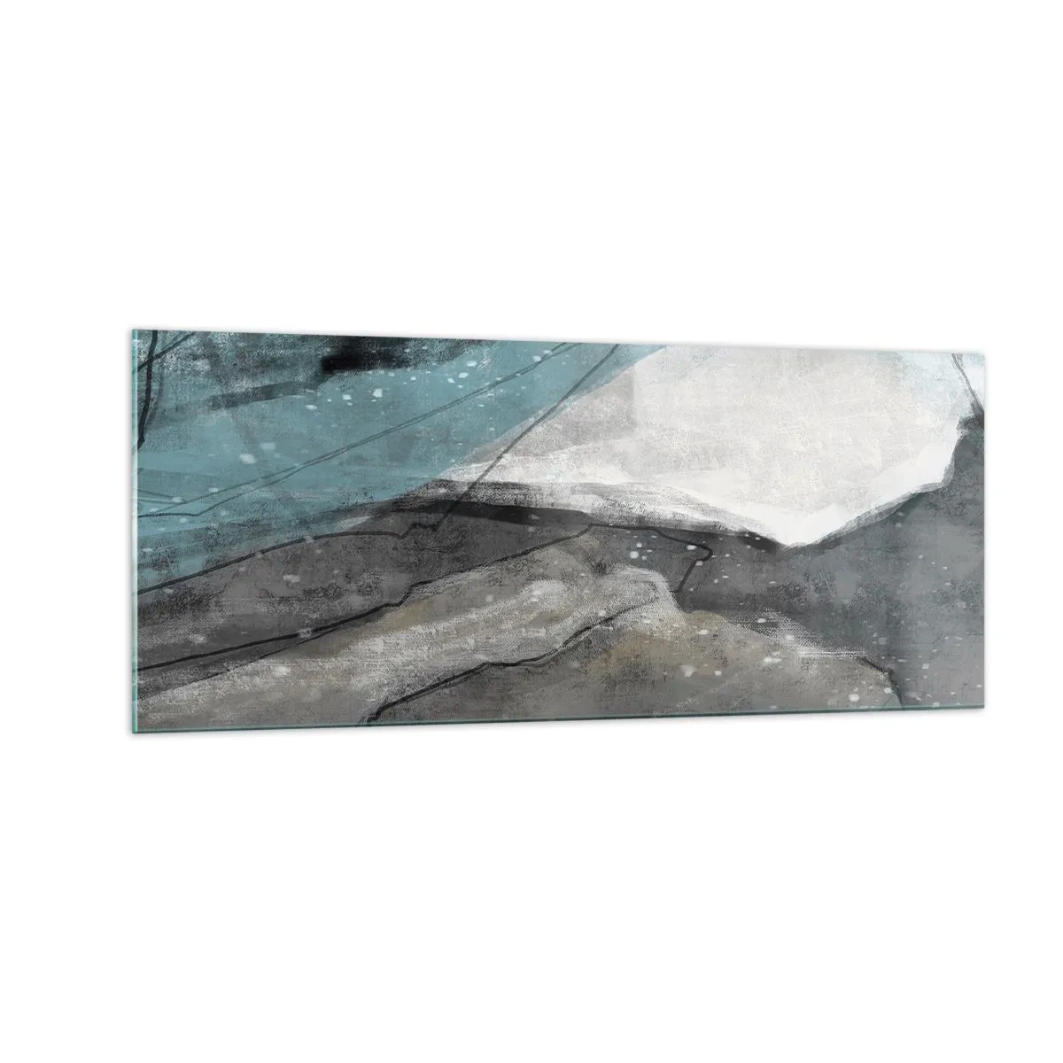 Cuadro sobre vidrio - Impresiones sobre Vidrio - Abstracción: rocas y hielo - 100x40 cm