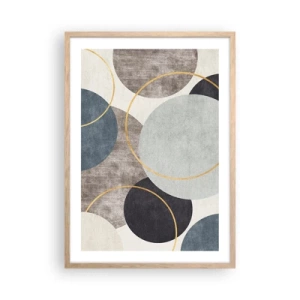 Póster en marco roble claro - Círculo tras círculo - 50x70 cm
