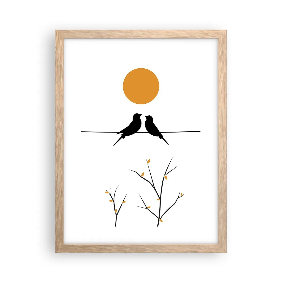 Póster en marco roble claro - Noche de ruiseñores - 30x40 cm