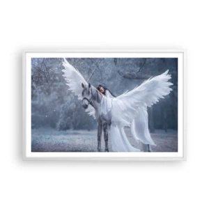 Póster en marco blanco - Un momento de inspiración - 91x61 cm