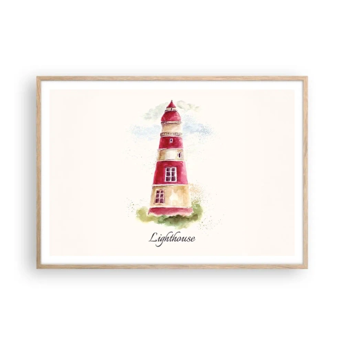 Póster en marco roble claro - Siempre observando - 100x70 cm