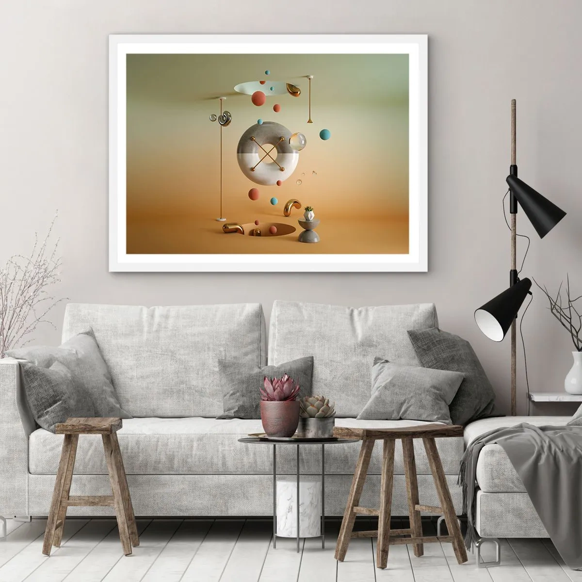 Póster en marco blanco - Todo puede suceder - 100x70 cm