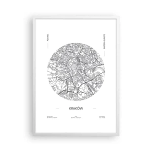 Póster en marco blanco - Anatomía de Cracovia - 50x70 cm
