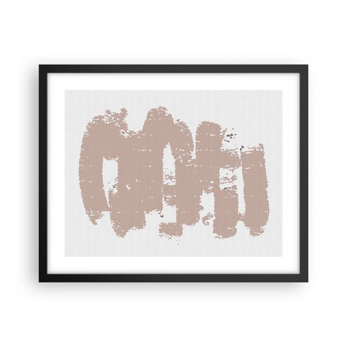 Póster en marco negro - Abstracción en rosa suave - 50x40 cm