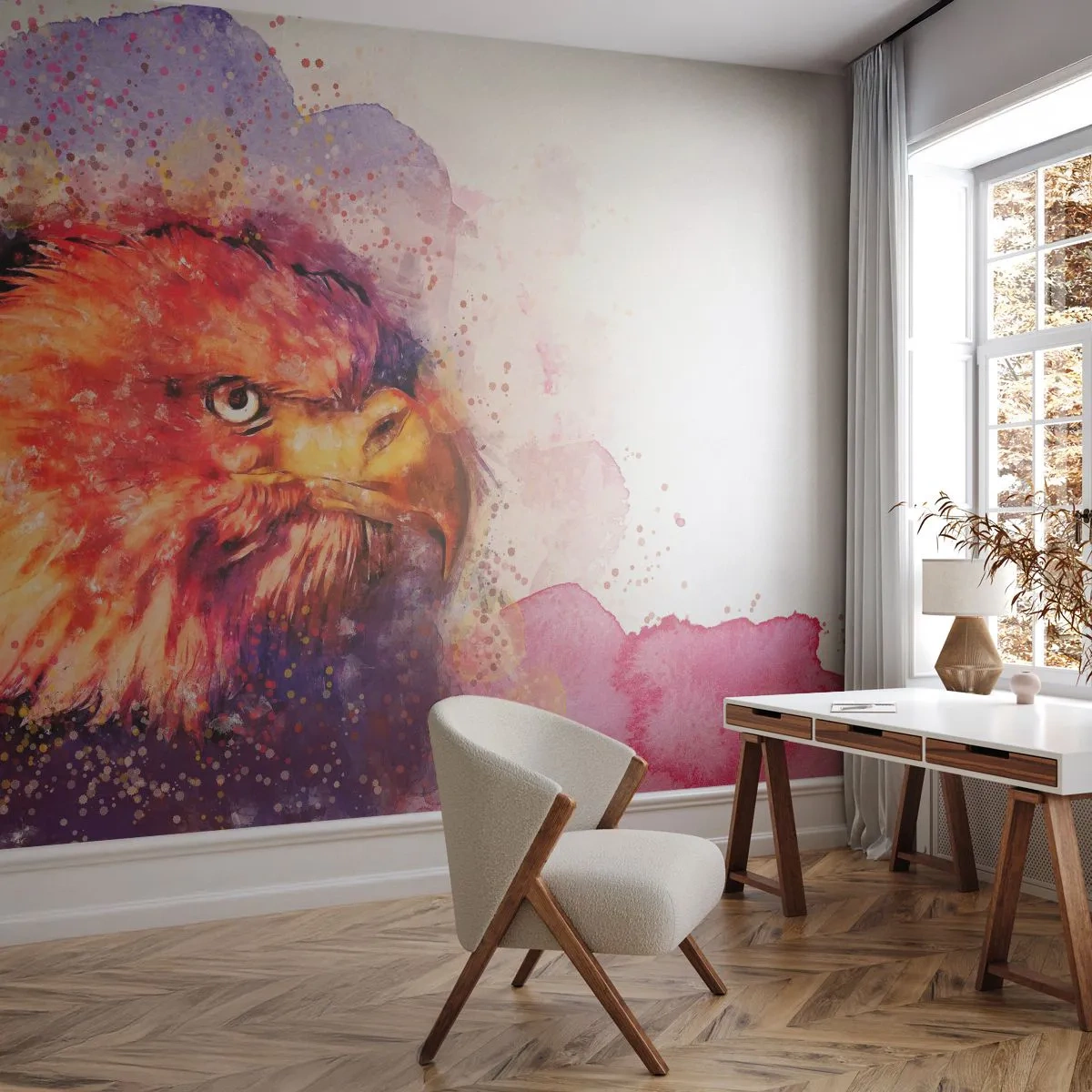 Fotomural Premium Canvas - No quieres saber lo que estoy pensando - Abstracción, Pájaro, Águila - 200x140 cm