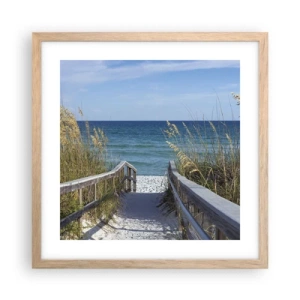 Póster en marco roble claro - En el sol, en el viento - 40x40 cm