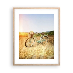 Póster en marco roble claro - Me quedaré aquí un tiempo - 40x50 cm