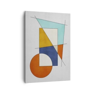 Cuadro sobre lienzo - Impresión de Imagen - Una composición modernista de formas geométricas y colores. - 50x70cm - Abstracción: diversión modernista - Decoración de pared moderna para salón y dormitorio ARTTOR
