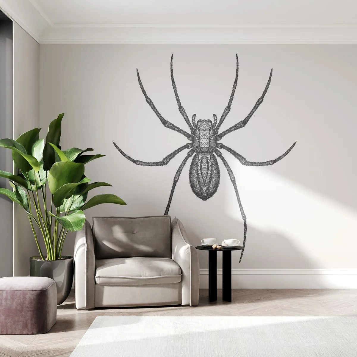 Fotomural Autadhesivo Deluxe Sticker - Precisión inquietante - Araña, Insecto, minimalista - 250x175 cm