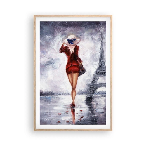 Póster en marco roble claro - Símbolos parisinos - 61x91 cm