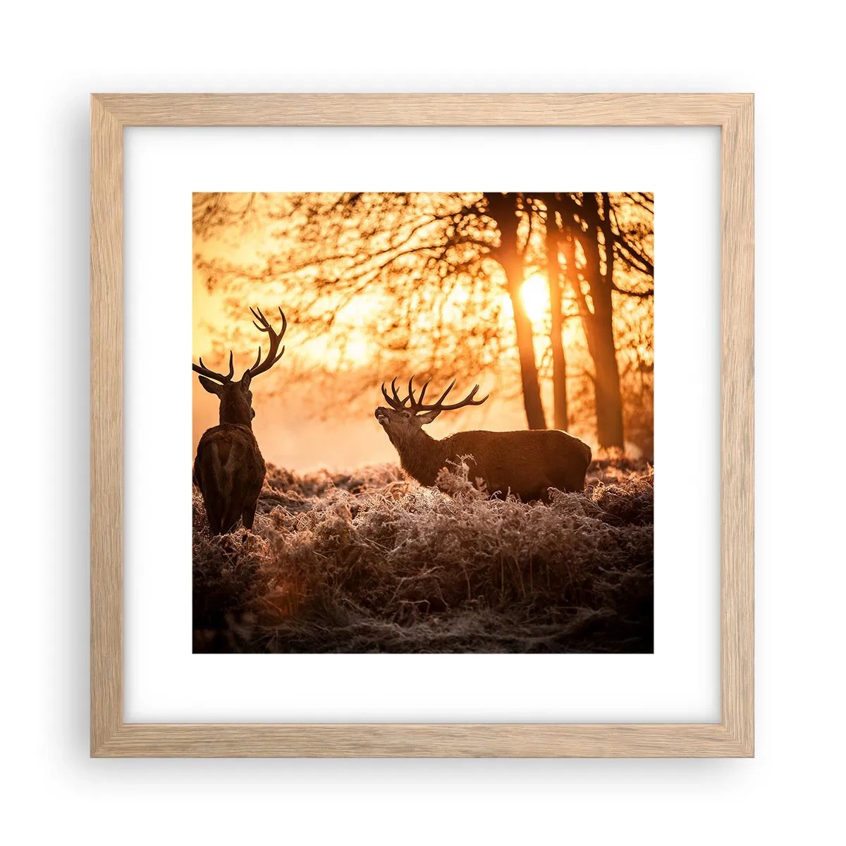 Póster en marco roble claro - El sueño de un cazador - 30x30 cm